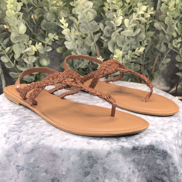 Westloop Tan Braided Thong Slingback Sandals Women’s 7/8M ☀️Clean Like NEW☀️ - Picture 8 of 9
